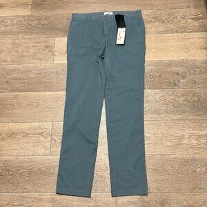 Spoke Mens Build B Pants Blue Regular Leg Stretch Size 34 36x35 Flat Front NEW